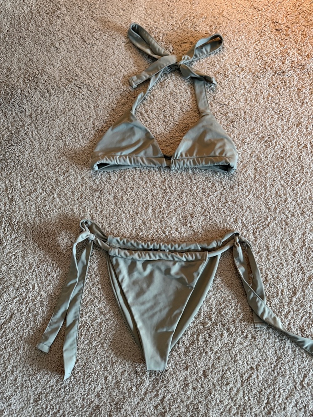 Light Gray Tie-Side Bikini Set